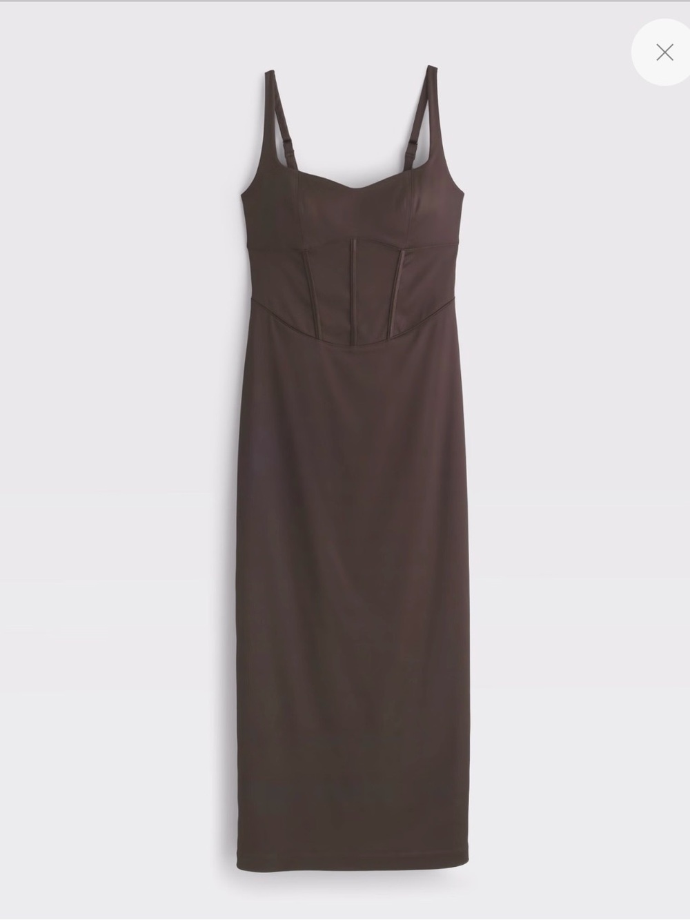 Chocolate Brown Midi Corset Dress